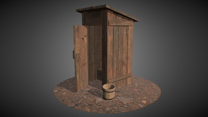 Medieval Outdoor Toilet 3D Model