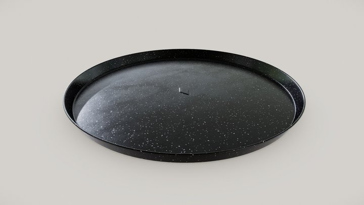 Black Enamel Pan Enameled Steel Kitchenware 4K 3D Model