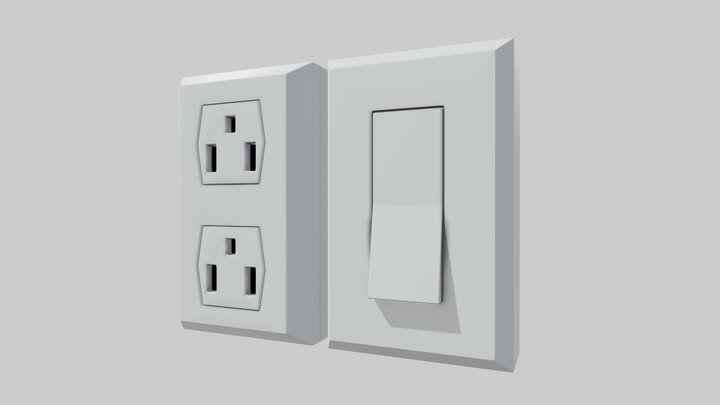 Free Wall outlets and switches pack 3D Model