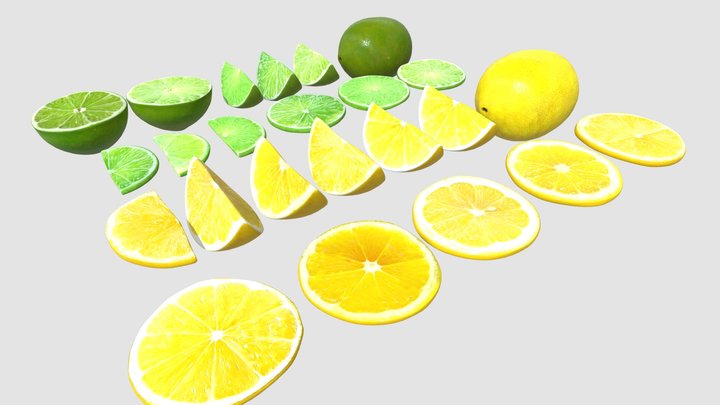 Lime and Lemon 3D Model
