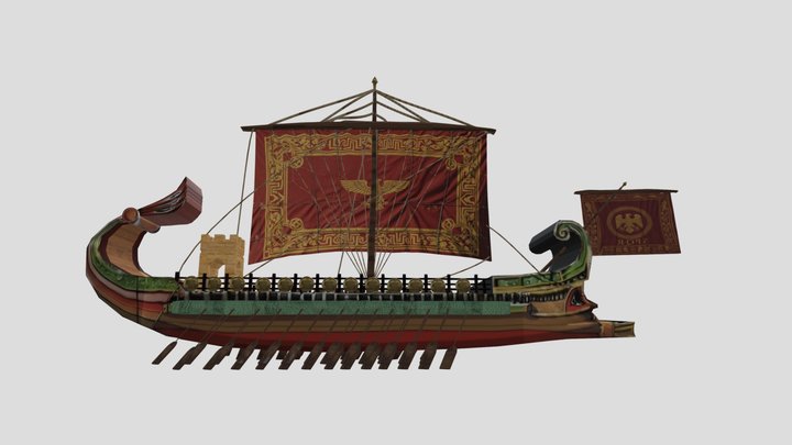 Quadrireme – Kostenloses 3D-Modell STL