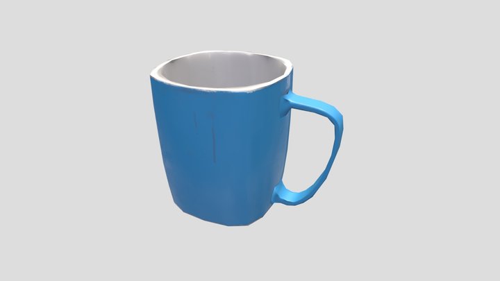 Low poly mug full pipleline 3D Model