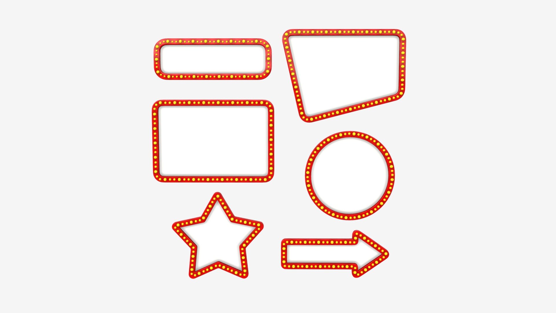 Retro light frame set - Buy Royalty Free 3D model by HQ3DMOD ...