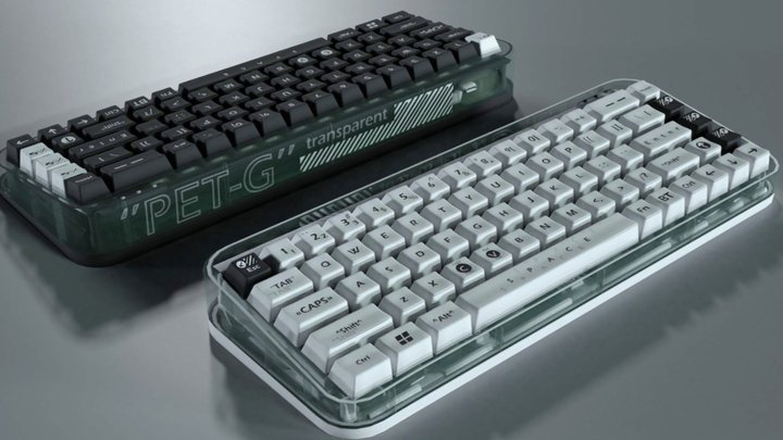 Free Transparent Mechanical Keyboard 3D Model