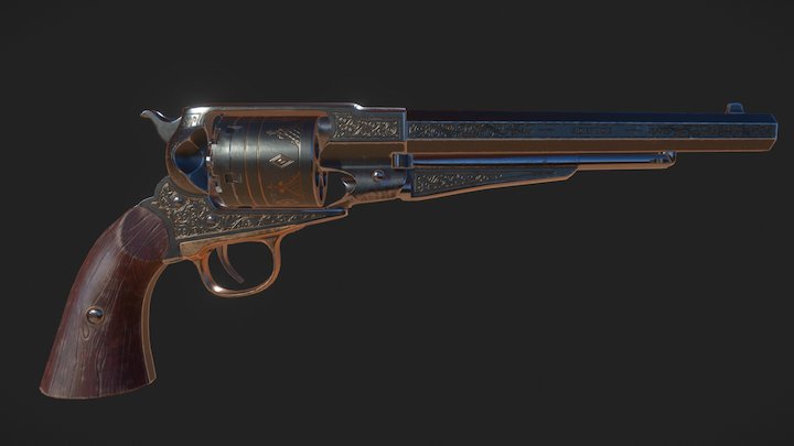 Remington 1858 Revolver New 3D Model