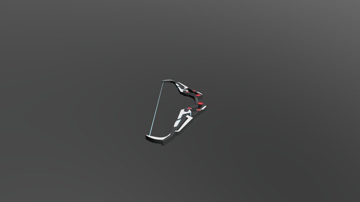 Futuristic Bow Low Poly 3D Model
