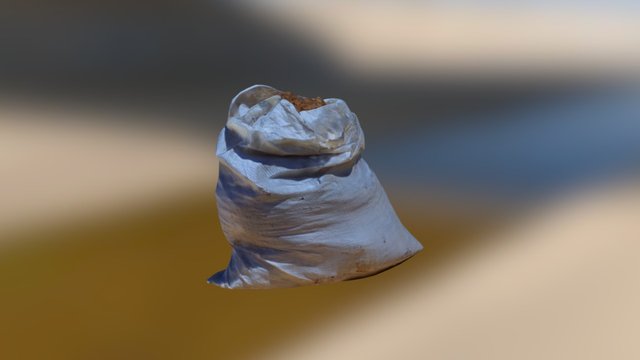 photogrammetry cloth sack with stones