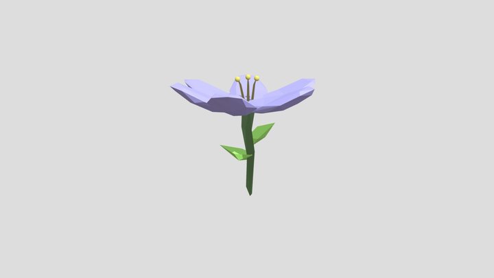 Low Poly Flower 3D Model