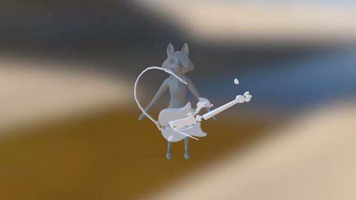 Shattered Broken Guitar 3D Model