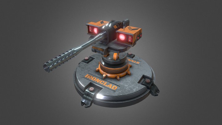 Basic Machine Gun Turret - Viper 3D Model