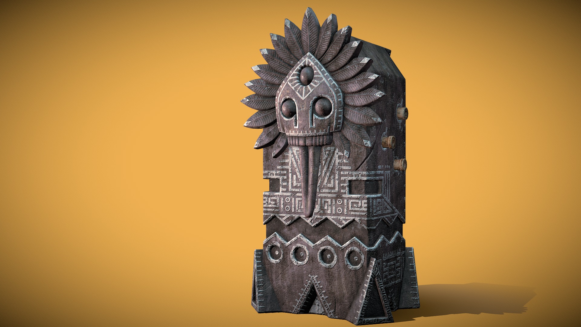3D model Totem statuette - This is a 3D model of the Totem statuette. The 3D model is about a metal sculpture of a person.
