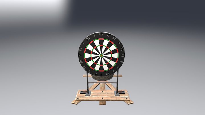 Dart Board Reative Target 3D Model