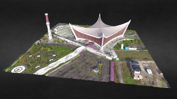 Masjid Raya Sumatera Barat Indonesia 3D Model