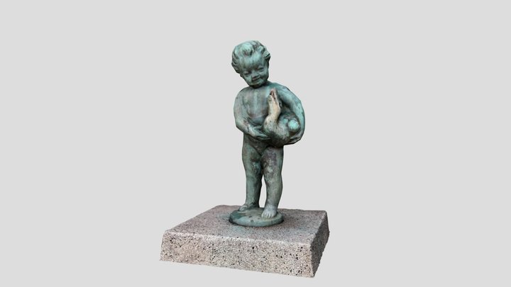 Standing boy with a goose 3D Model