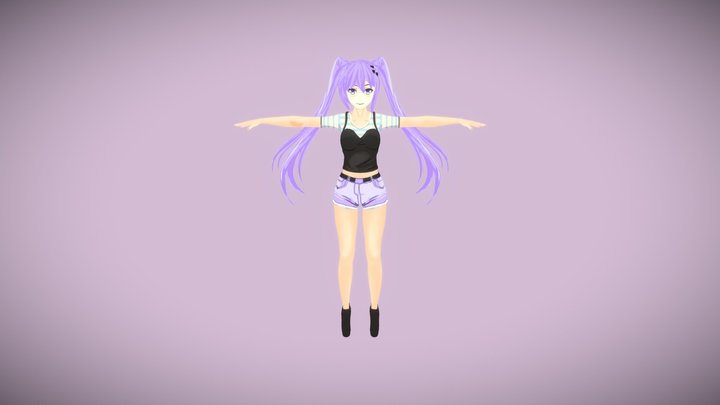 Girl with shorts 3D Model