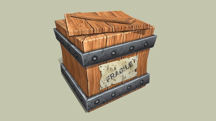 Fragile Wooden Box 3D Model