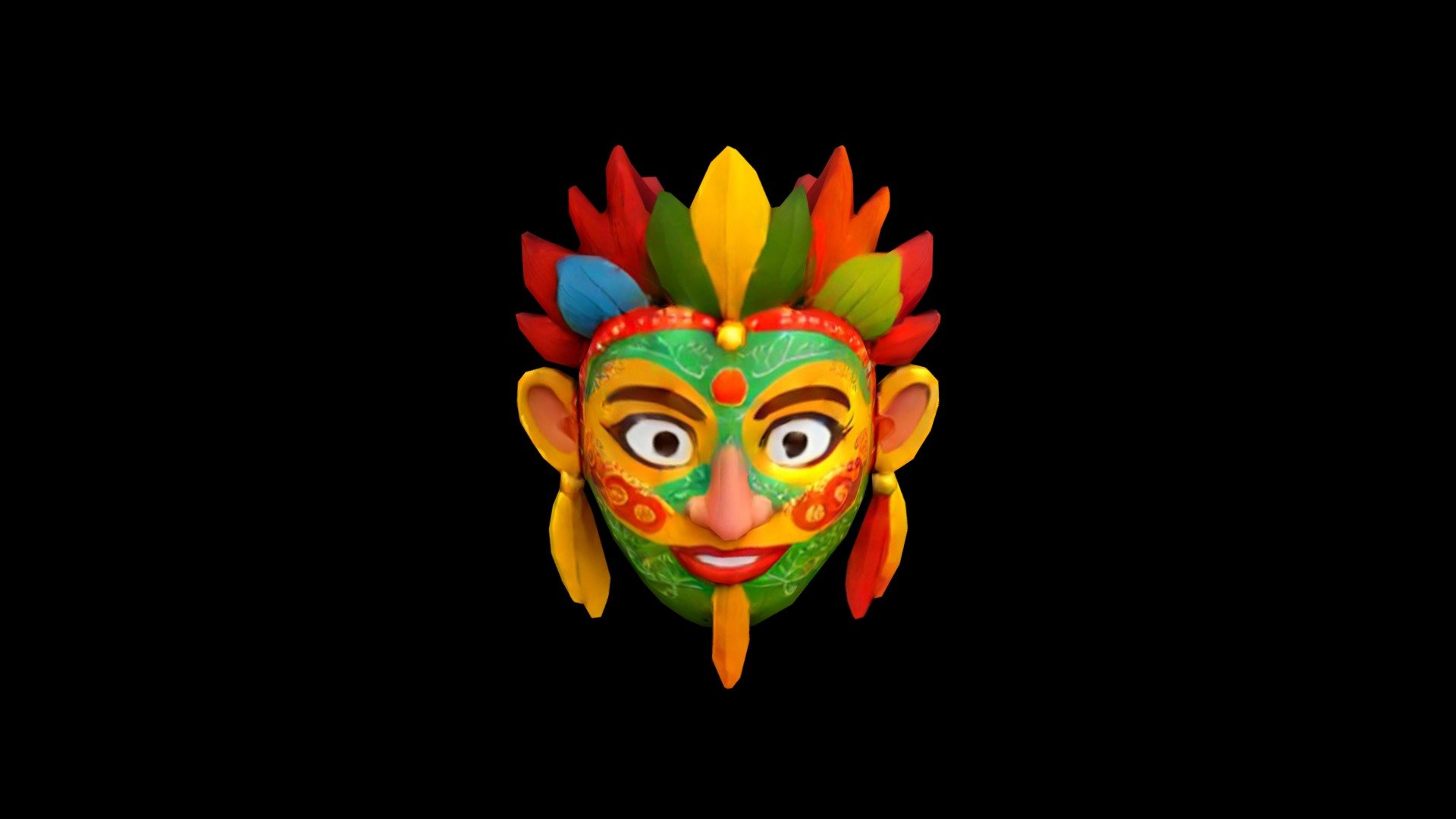 The image features a colorful mask with green, r - Download Free 3D ...