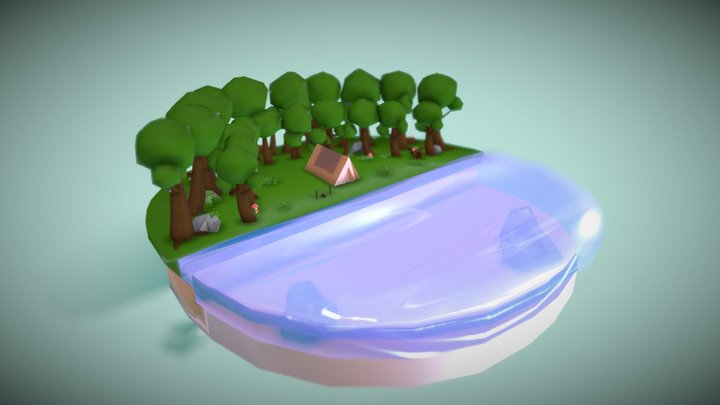 Low poly forest 3D Model