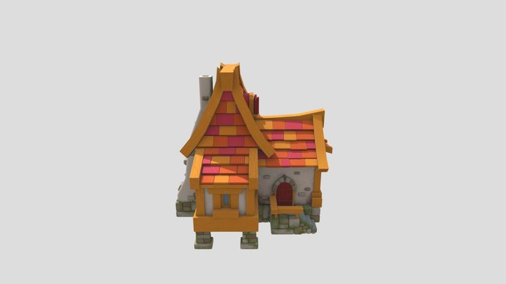 Yellow game house 3D Model