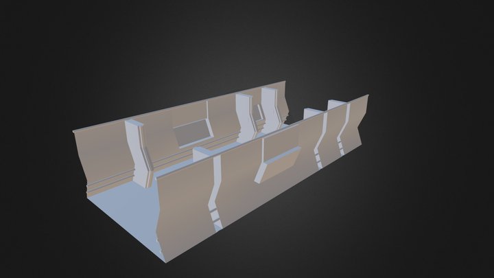 Low Poly Ship SCI-FI Corridor 3D Model