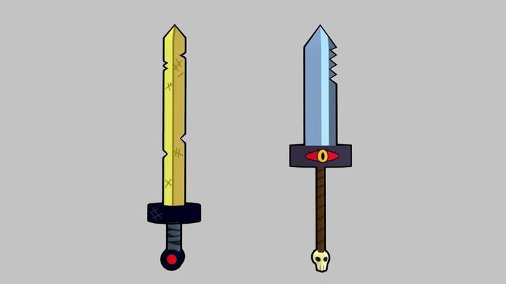 Adventure Time Swords 3D Model