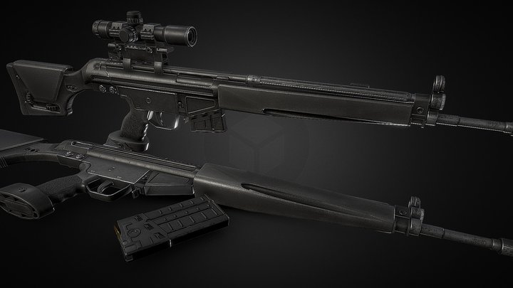 G3 Battlerifle Sniper 3D Model