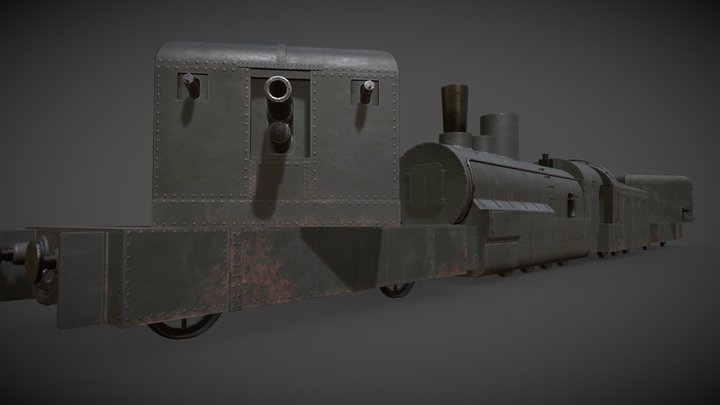 armored train "Kommunar" 3D Model