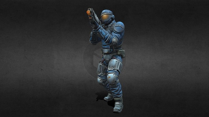 Cyberpunk military police figurine – Modello 3D gratuito STL