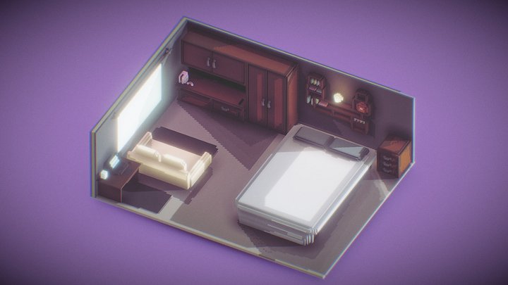 Room Voxel Minimalistic 3D Model