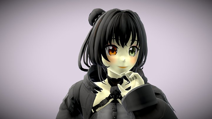 anime-girl running panic 3D Model