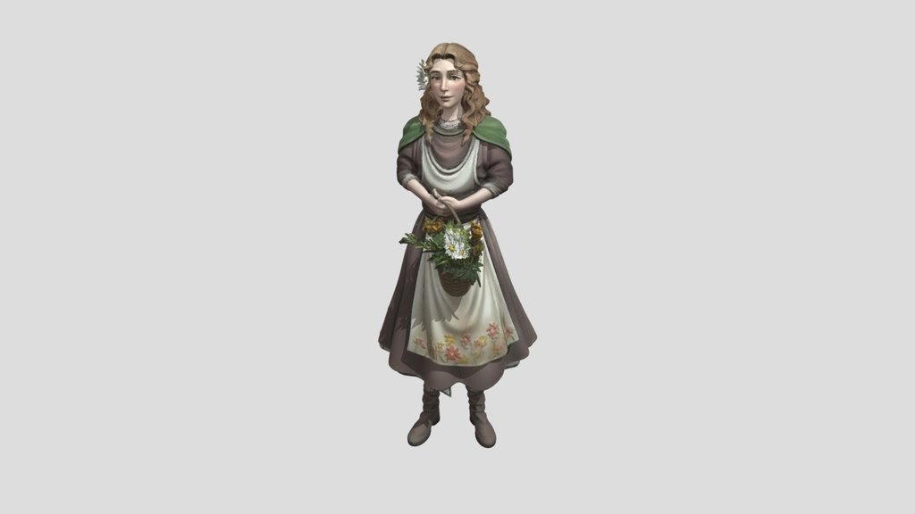 Maiden with a Flower Basket