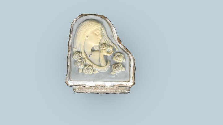 woman rococo style white piano music box 3D Model