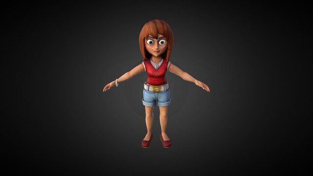 A girl character 3D Model