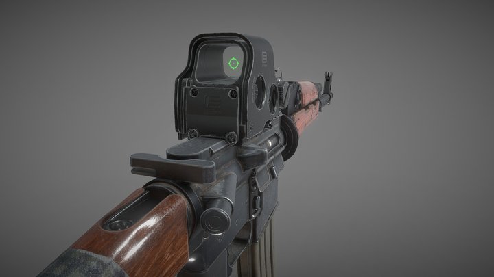 Kalashnicolt_AK and M16 Hybrid Customized 3D Model