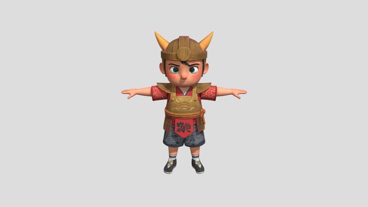 Samurai Kid 3D Model