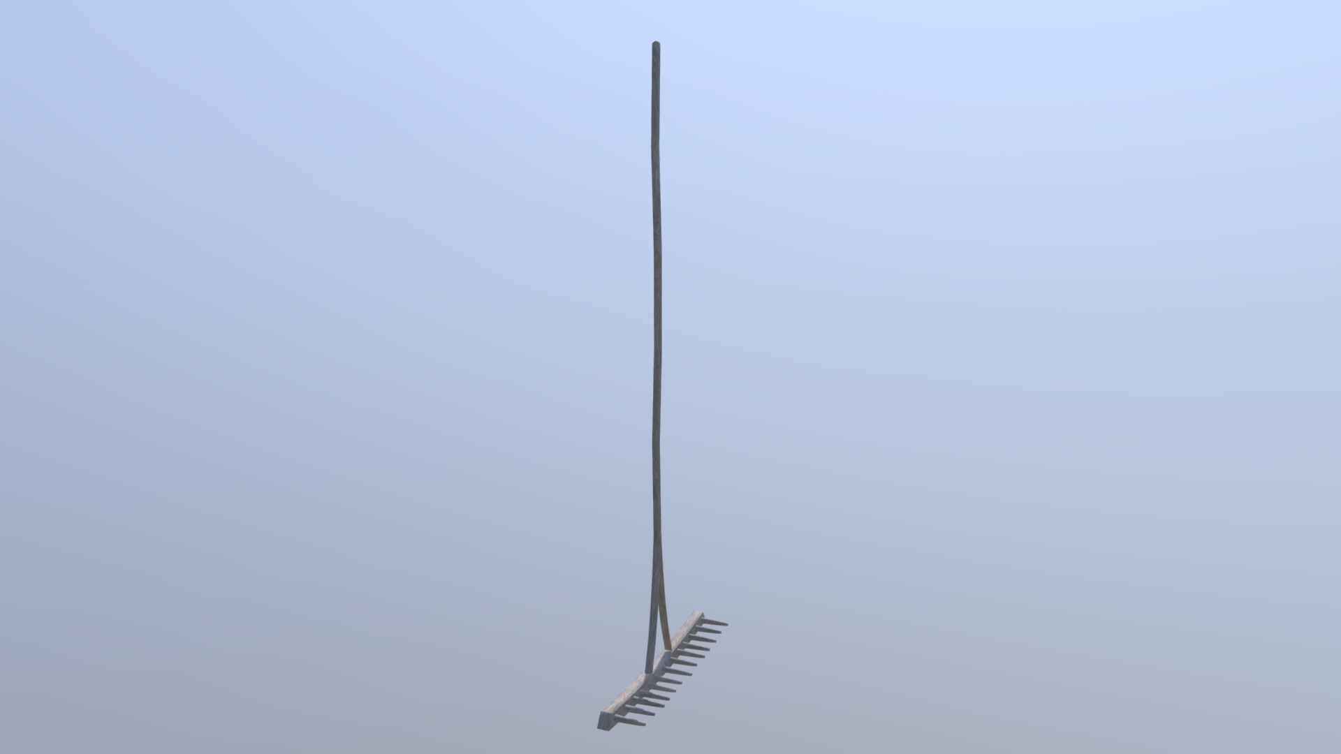 3D model Rake - This is a 3D model of the Rake. The 3D model is about a metal pole with a wire attached.
