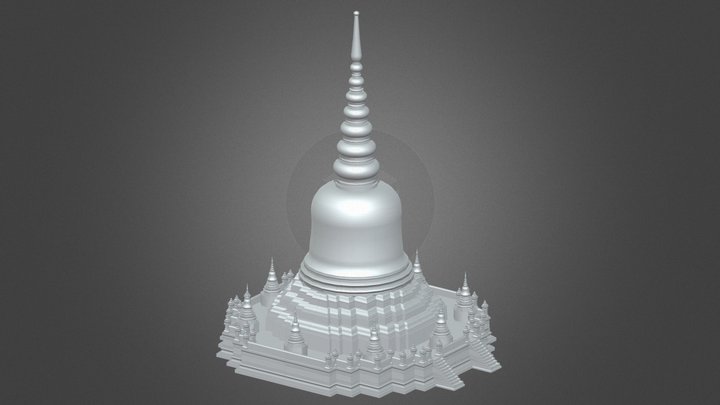 พระมหาคาราเจดีย์ วัดกุฎีดาว อยุธยา 3D Model