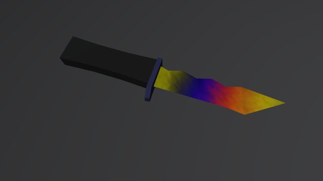 Military Knife Rainbow Rock 3D Model