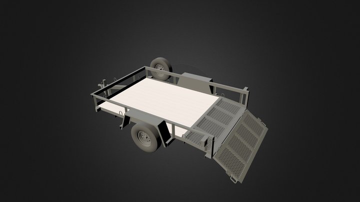 10Ft X 6Ft 3.5K Single Axle Trailer 3D Model