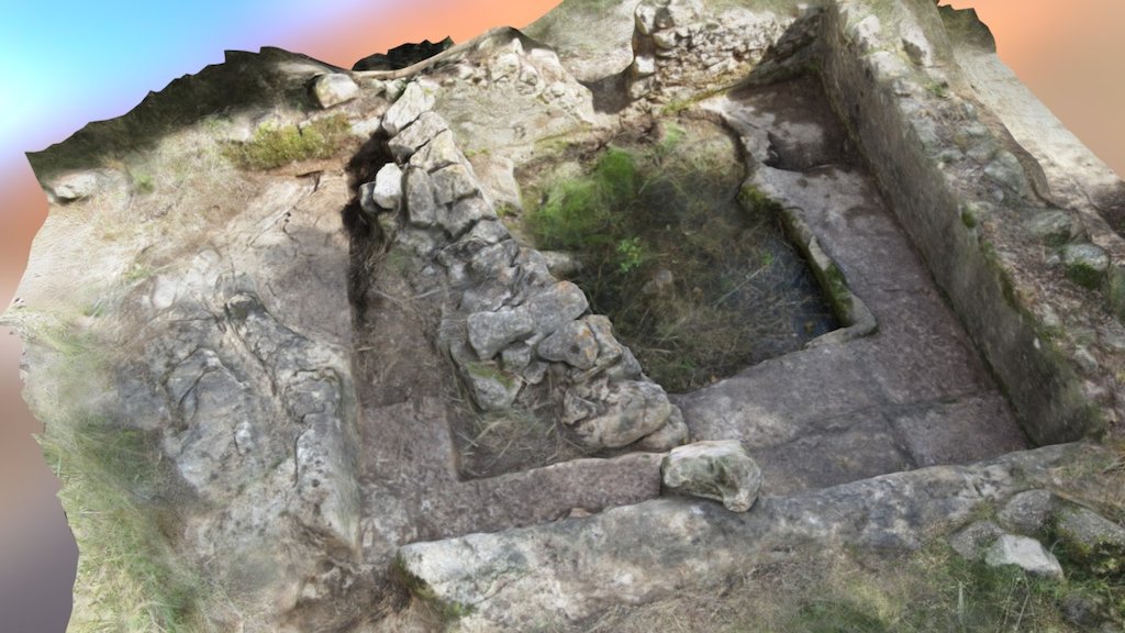 Bath carved into the rock of the Roman era