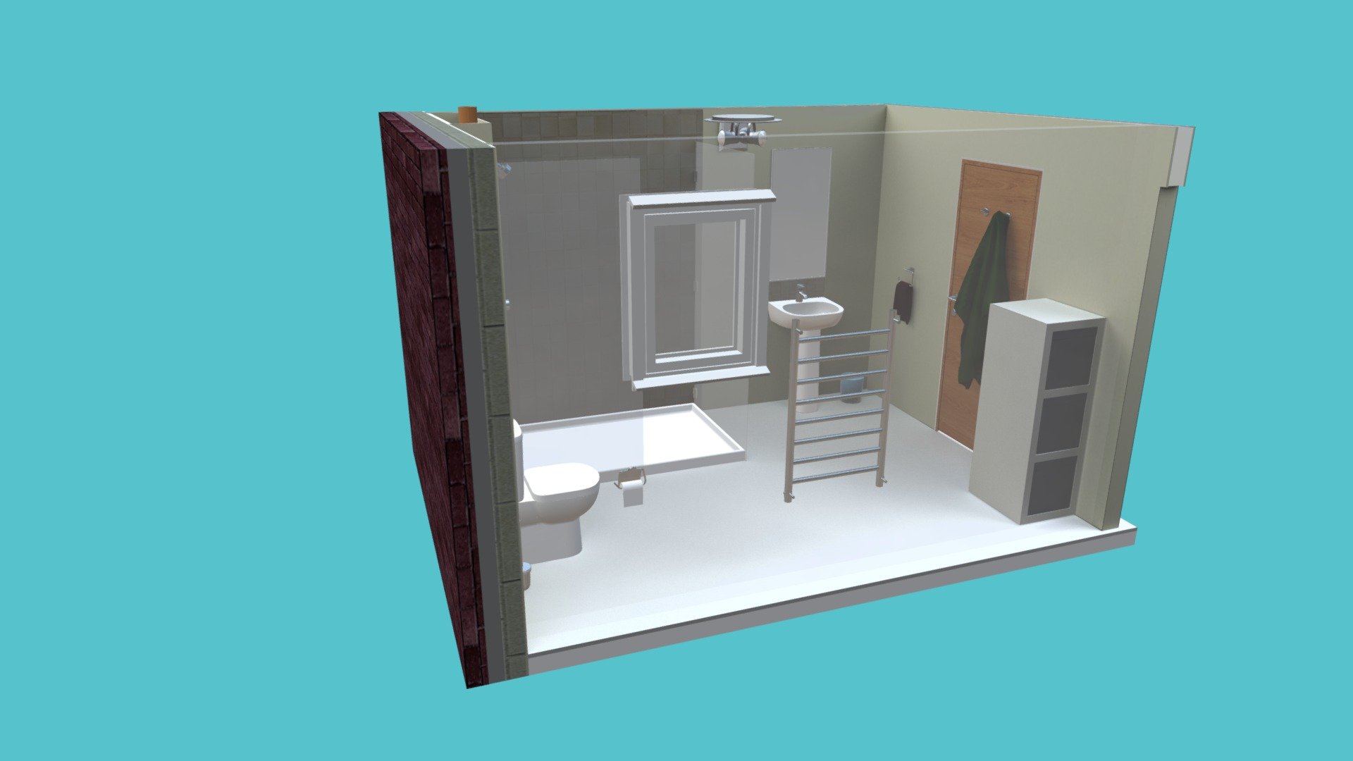 Bathroom - Shower - 3D model by Capita [2be89d8] - Sketchfab