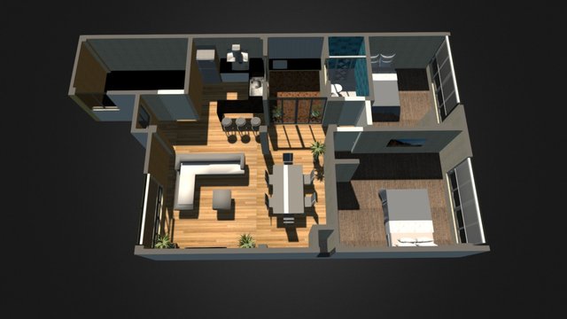 DISTRIBUCIÓN TERCER PISO-PUEBLO LIBRE 3D Model