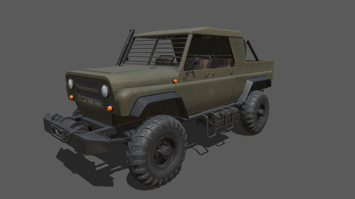 УАЗ на базе ГАЗ-66 тюнинг 3D Model