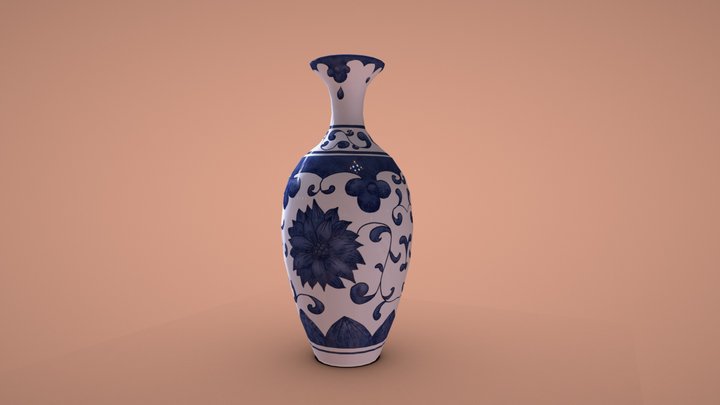 Antique Porcelain Vase 3D Model