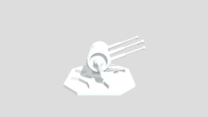 Quad Turbo Laser Cannon (untextured) 3D Model