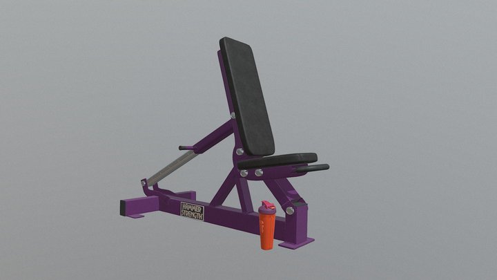 Adjustable Weight Bench and Blender Bottle 3D Model