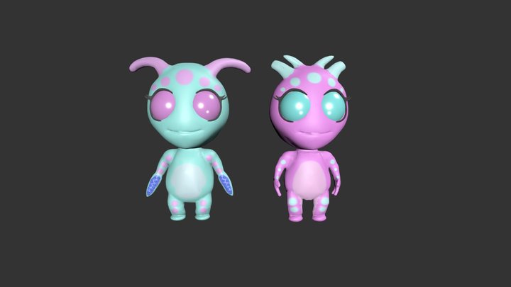 Alien Sisters 3D Model