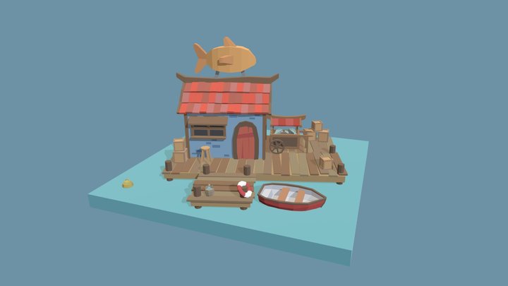 DAE Game Art 1 - Simple Scene 3D Model