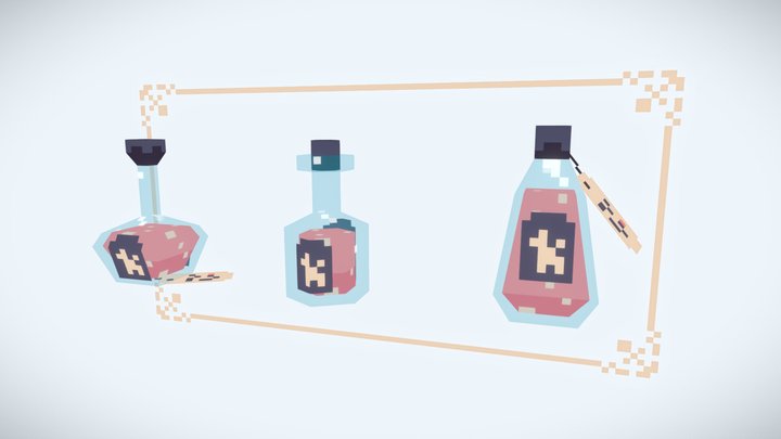 Potion Bottles 3D Model