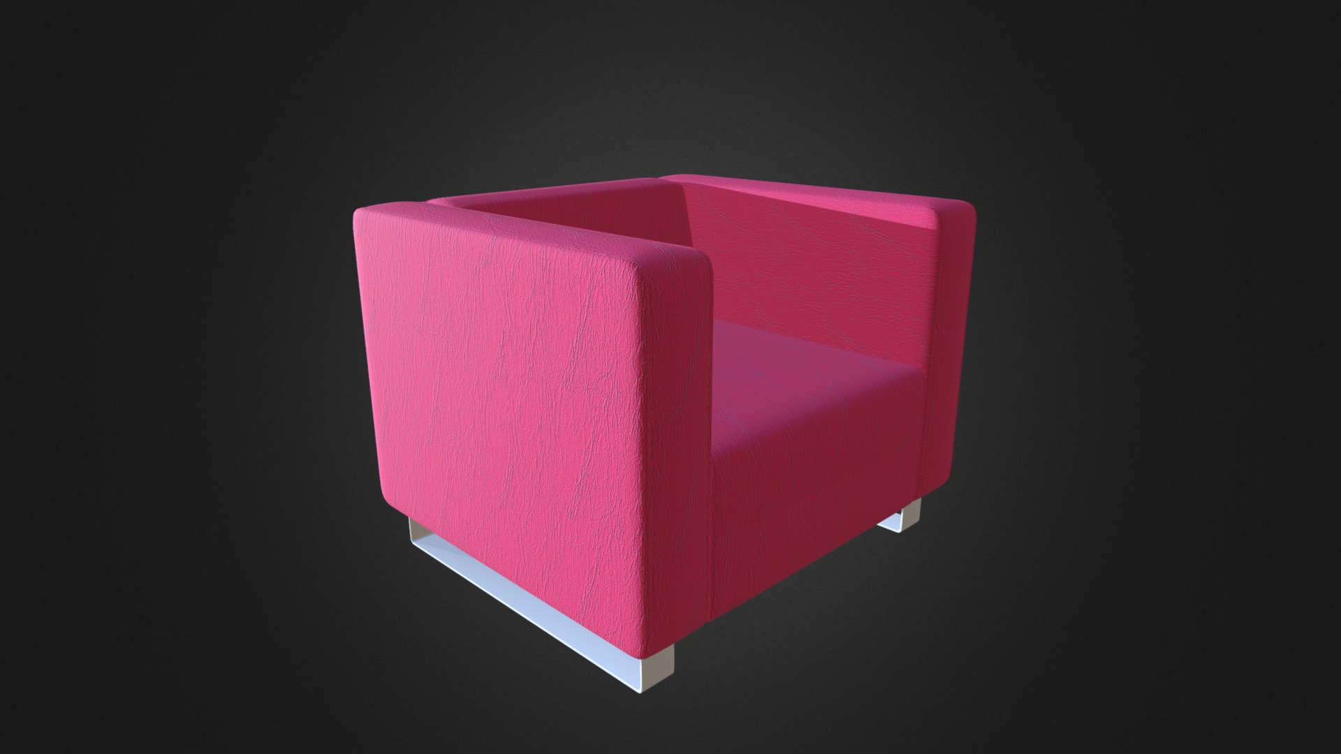 3D model Red-Leather-Armchair - This is a 3D model of the Red-Leather-Armchair. The 3D model is about a pink square with a black background.